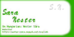sara nester business card