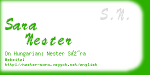 sara nester business card